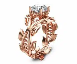 14K Rose Gold Moissanite Ring Moissanite Engagement Ring Rose Gold Engagement Ring Wedding Ring