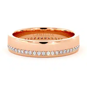 Special 14K Rose Gold Woman Wedding Diamonds Ring 4.5 mm
