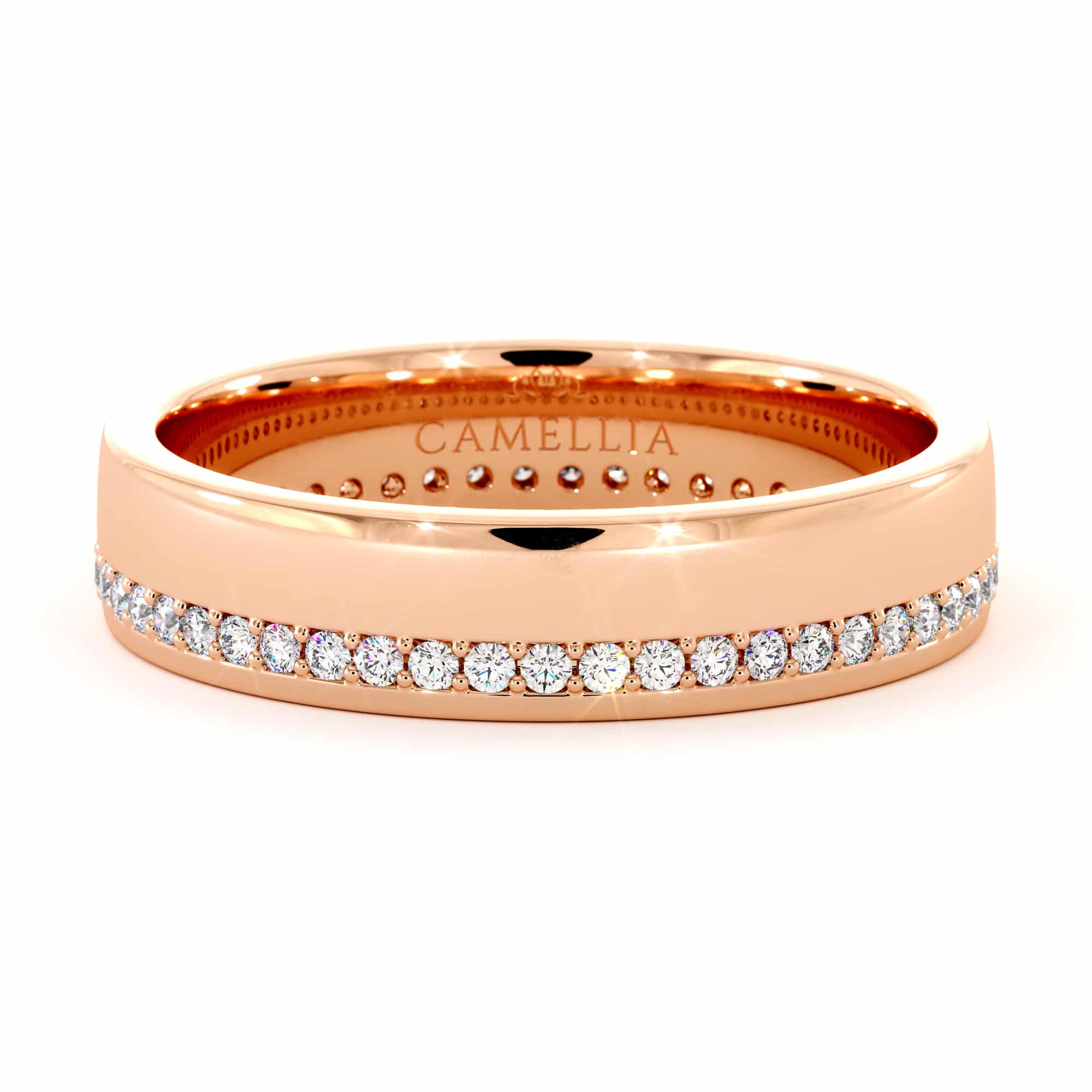 Beautiful 14k rose gold diamond woman band (2)