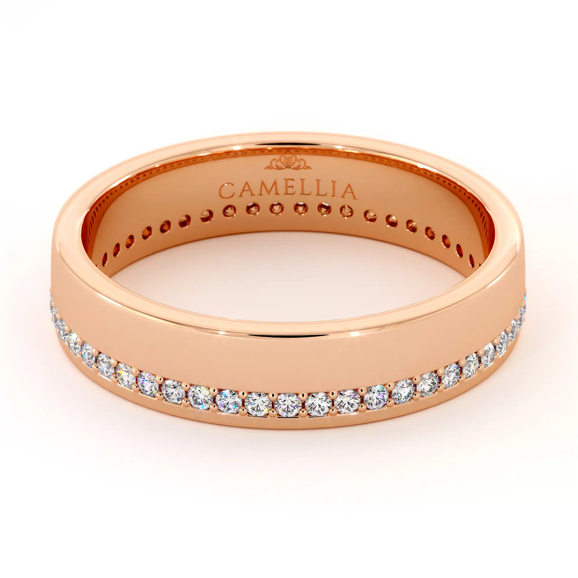 Beautiful 14k rose gold diamond woman band (4)
