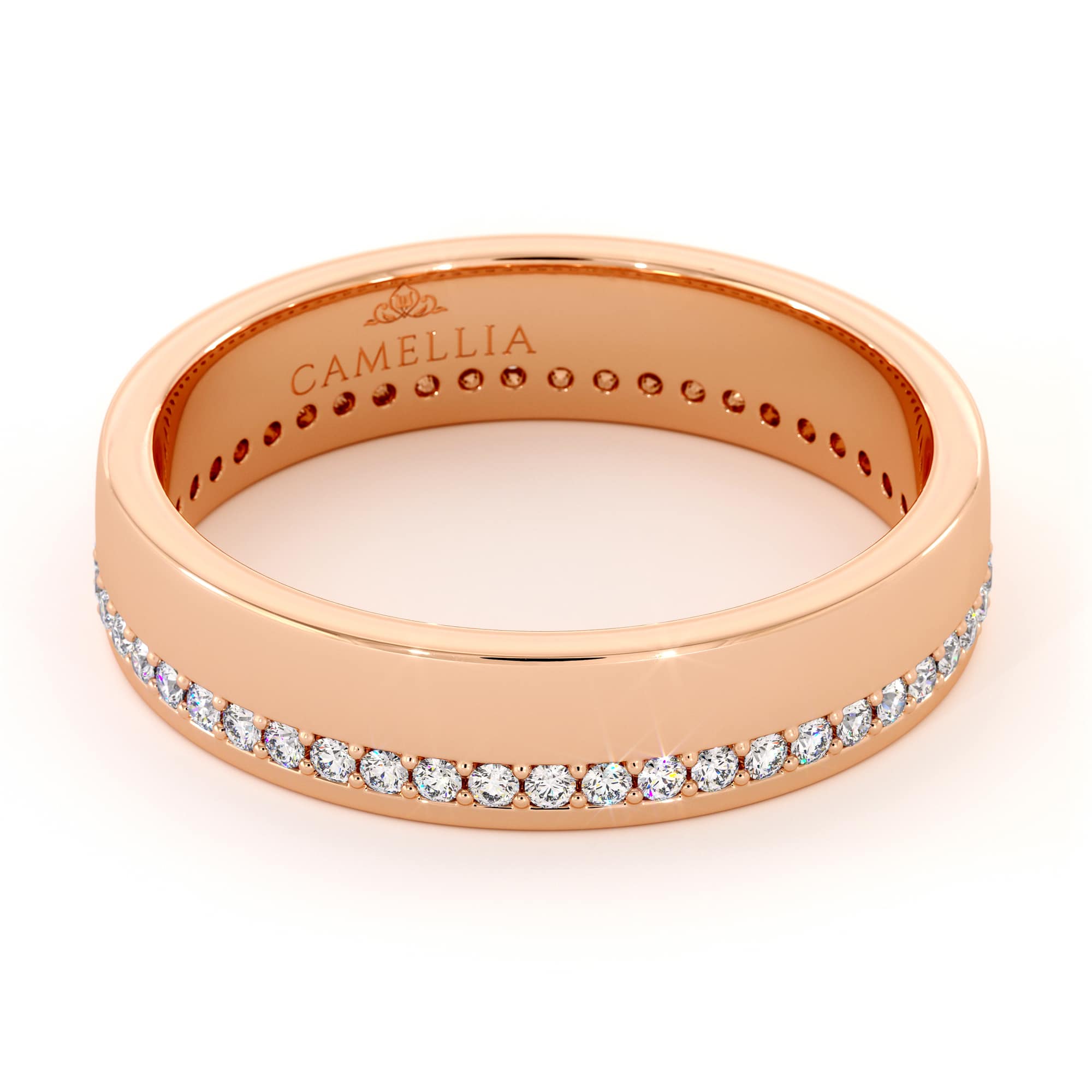 Beautiful 14k rose gold diamond woman band (5)