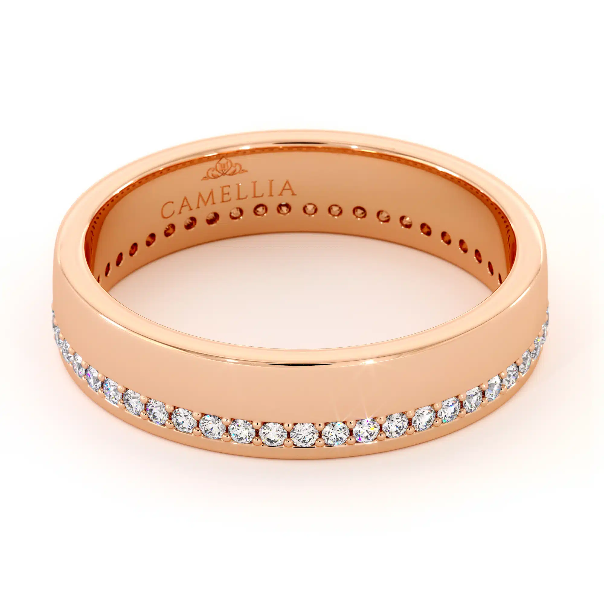 Beautiful 14k rose gold diamond woman band (5)