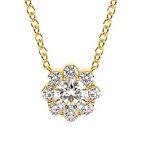 Cluster Lab Diamond Pendant Necklace