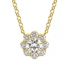 Cluster Lab Diamond Pendant Necklace