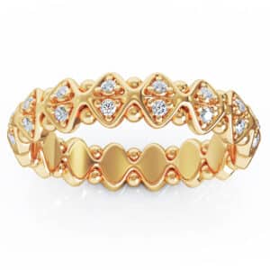 Lab Diamonds Unique Eternity Textured 14K Rose Gold Band