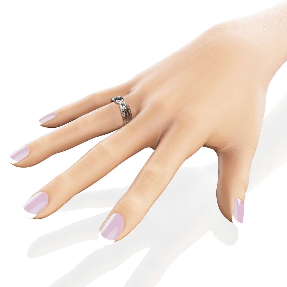 Twig Design Wedding Ring 14K Solid White Gold Branch Wedding Band 3 Twig Design Wedding Ring 14K Solid White Gold Branch Wedding Band