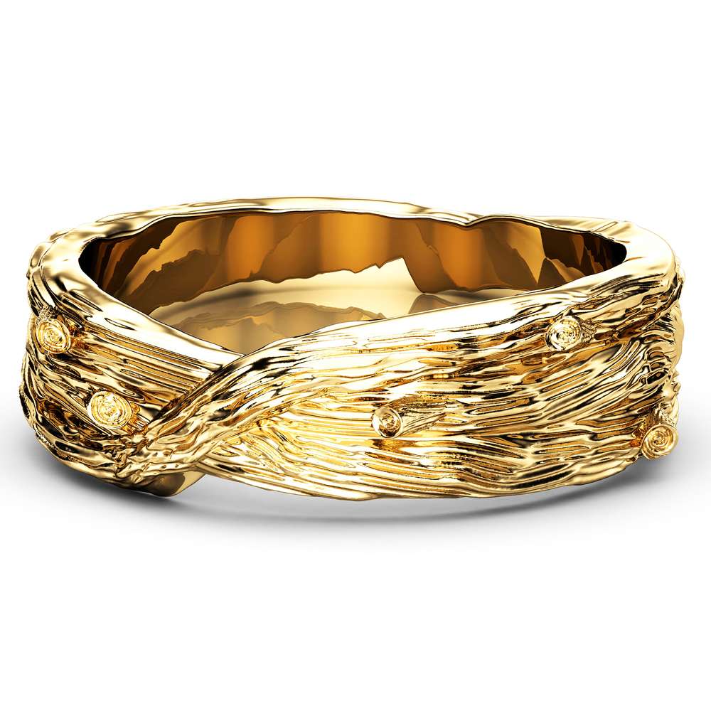 Twig Design Wedding Ring 14K Solid Yellow Gold Commitment Ring Branch Styled Wedding Band 2 Twig Design Wedding Ring 14K Solid Yellow Gold Commitment Ring Branch Styled Wedding Band
