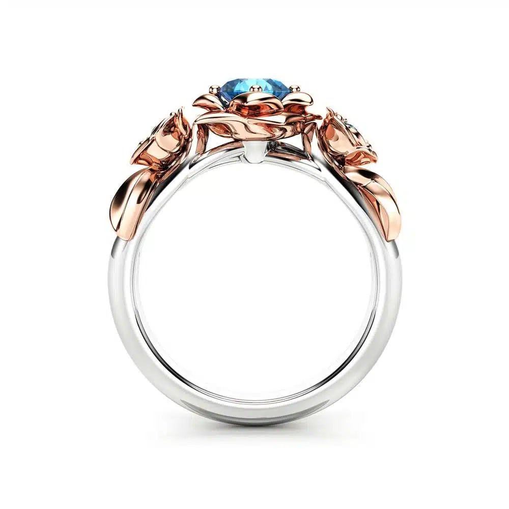 Blue Diamond Engagement Ring White Gold Ring Rose Engagement Ring Gold Diamond Ring 4 Blue Diamond Engagement Ring White Gold Ring Rose Engagement Ring Gold Diamond Ring
