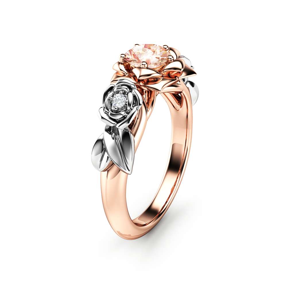 Morganite Engagement Ring White Gold Ring Rose Engagement Ring Morganite Gold Ring 1 Morganite Engagement Ring White Gold Ring Rose Engagement Ring Morganite Gold Ring