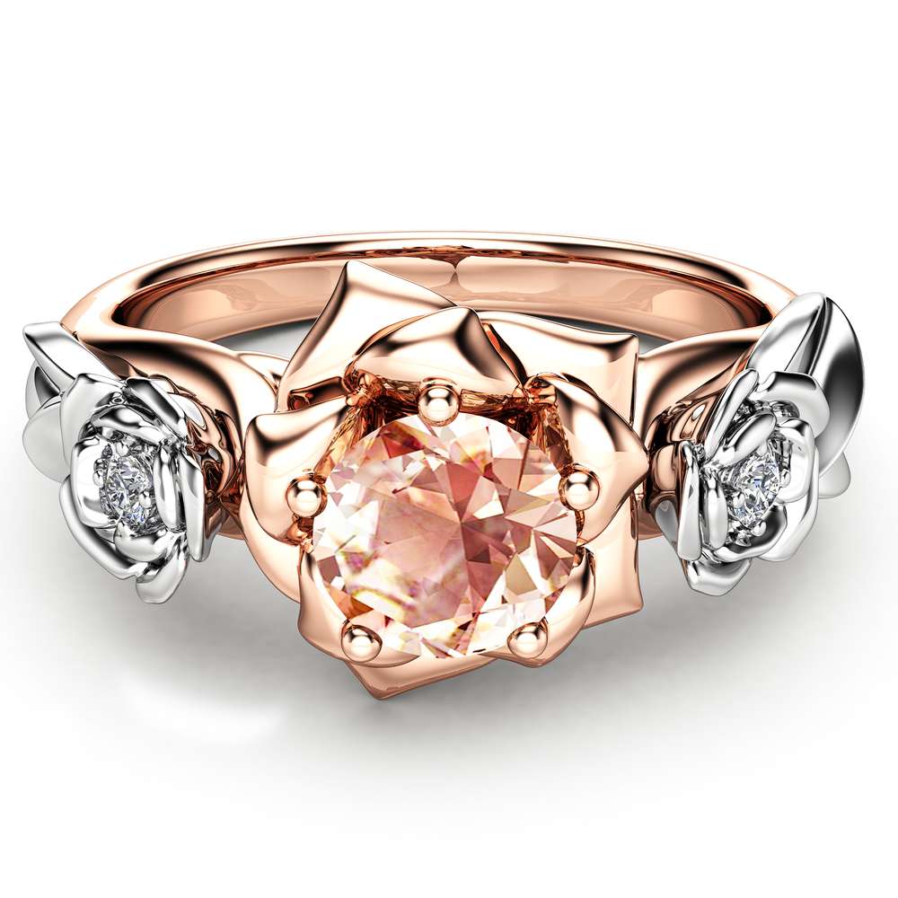 Morganite Engagement Ring White Gold Ring Rose Engagement Ring Morganite Gold Ring 2 Morganite Engagement Ring White Gold Ring Rose Engagement Ring Morganite Gold Ring