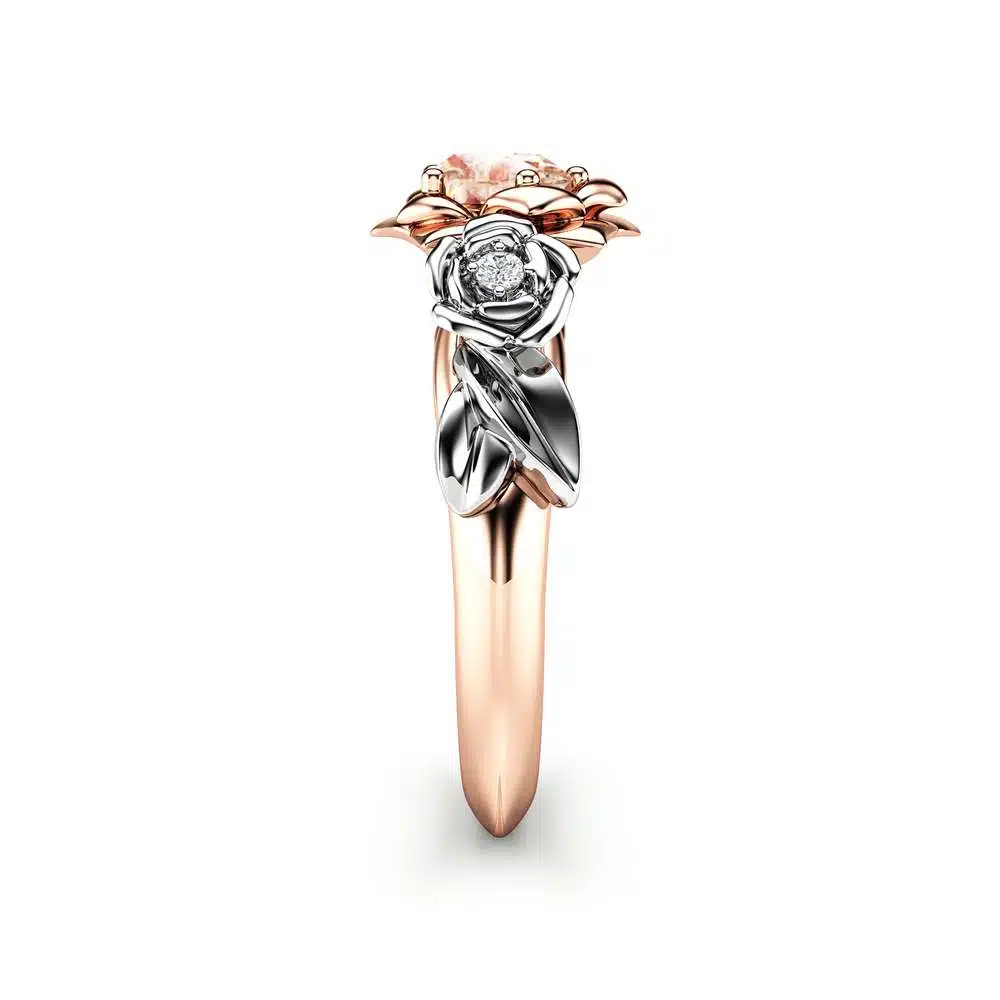 Morganite Engagement Ring White Gold Ring Rose Engagement Ring Morganite Gold Ring 3 Morganite Engagement Ring White Gold Ring Rose Engagement Ring Morganite Gold Ring