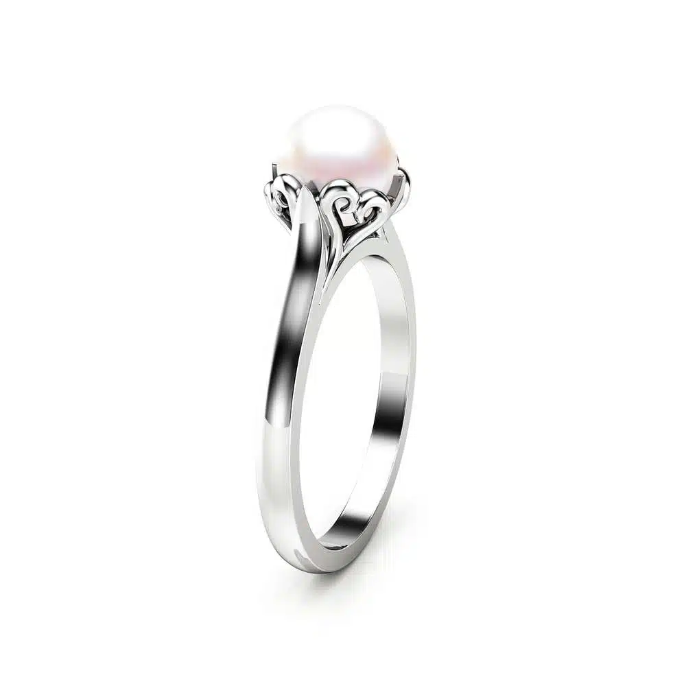 Black Pearl Engagement Ring 14K White Gold Ring Solitaire Engagement Ring Gold Pearl Ring 1 Black Pearl Engagement Ring 14K White Gold Ring Solitaire Engagement Ring Gold Pearl Ring