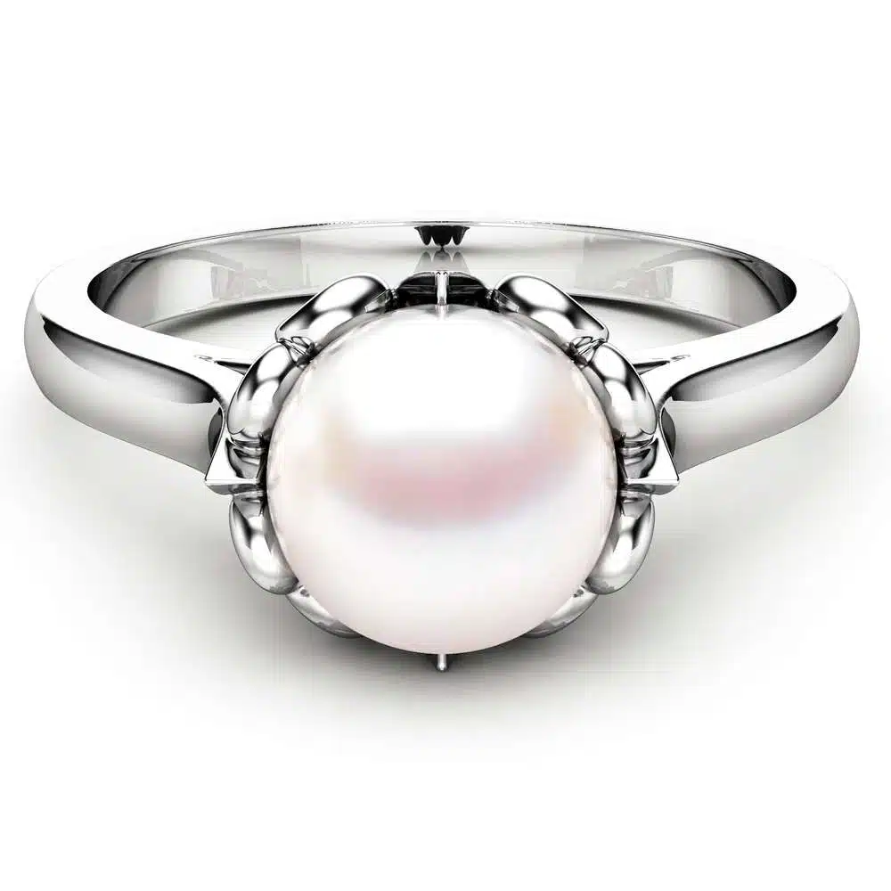 Black Pearl Engagement Ring 14K White Gold Ring Solitaire Engagement Ring Gold Pearl Ring 2 Black Pearl Engagement Ring 14K White Gold Ring Solitaire Engagement Ring Gold Pearl Ring