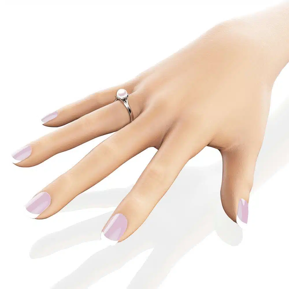 Pearl Engagement Ring White Gold Ring Solitaire Engagement Ring Gold Pearl Ring