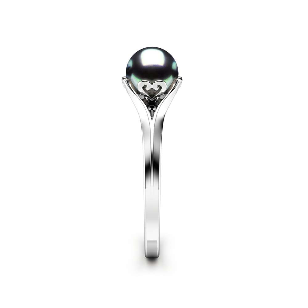 Black Pearl Engagement Ring White Gold Ring Solitaire Engagement Ring Gold Pearl Ring 3 Black Pearl Engagement Ring White Gold Ring Solitaire Engagement Ring Gold Pearl Ring
