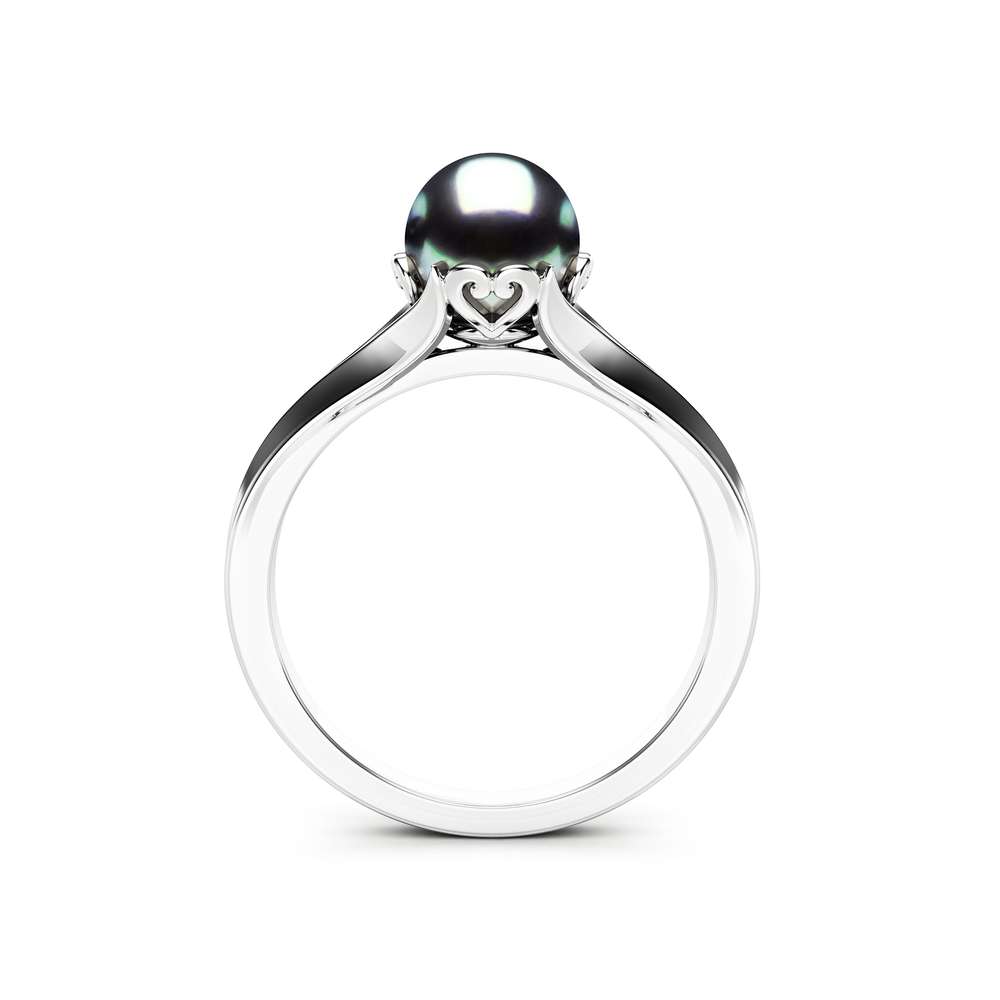 Black Pearl Engagement Ring White Gold Ring Solitaire Engagement Ring Gold Pearl Ring 4 Black Pearl Engagement Ring White Gold Ring Solitaire Engagement Ring Gold Pearl Ring