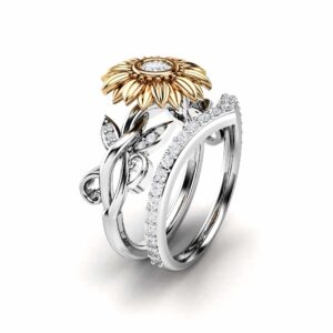 Special Offer - Unique Side Stones Matching Band For Sunflower Ring