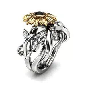 Unique Black Diamond Sunflower Matching Band