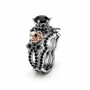 Unique Black Diamond Ring Set