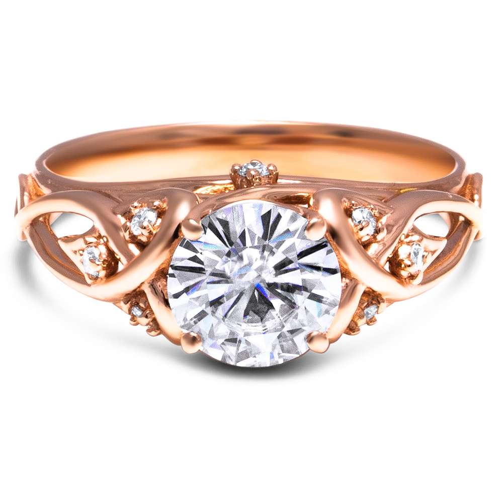 14K White Gold Unique Engagement Rings Moissanite Ring Unique Design Engagement Ring