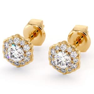 Infinity Floral Diamond Earrings with Lab Diamonds and Elegant Knot Design