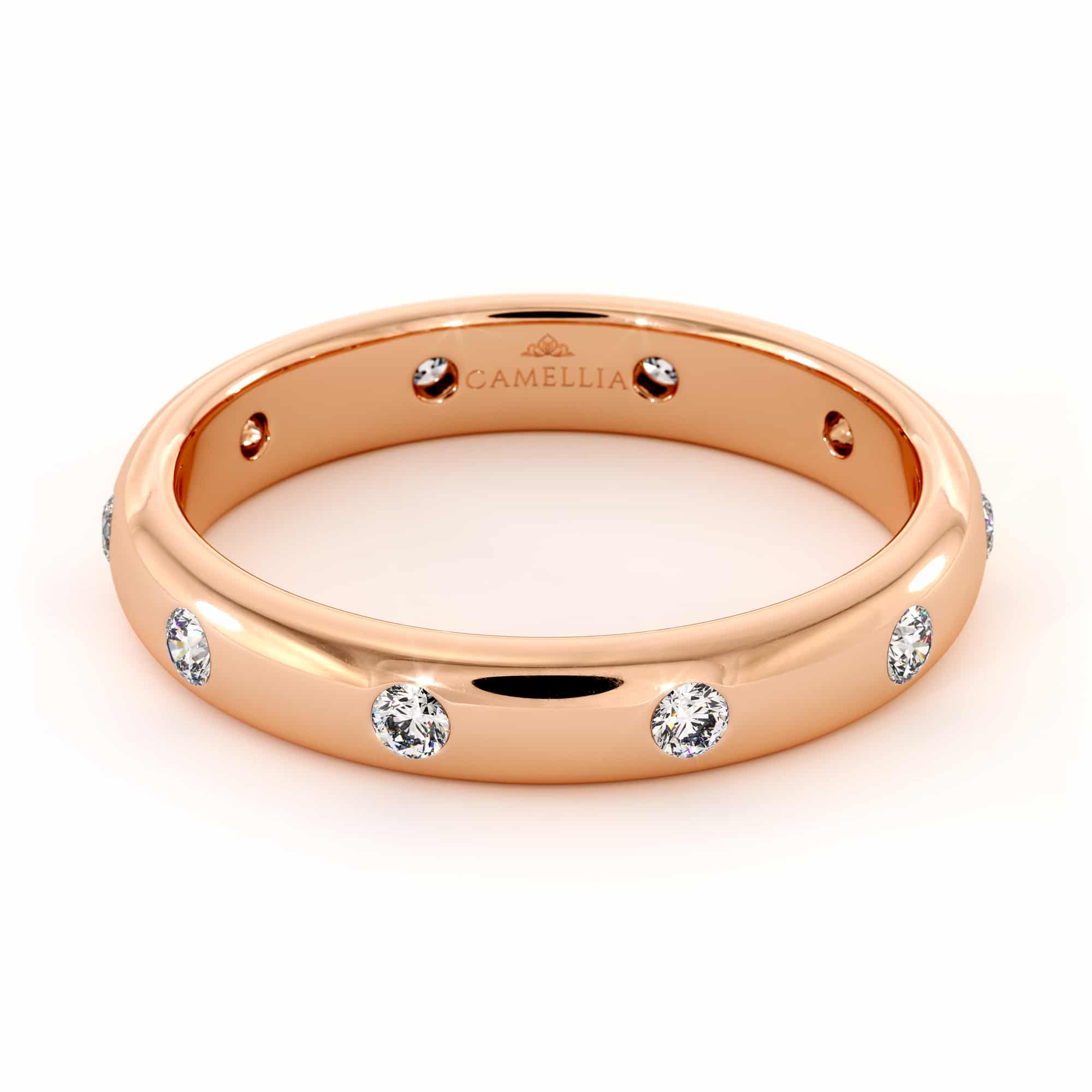 Diamond woman band 14k rose gold (2)