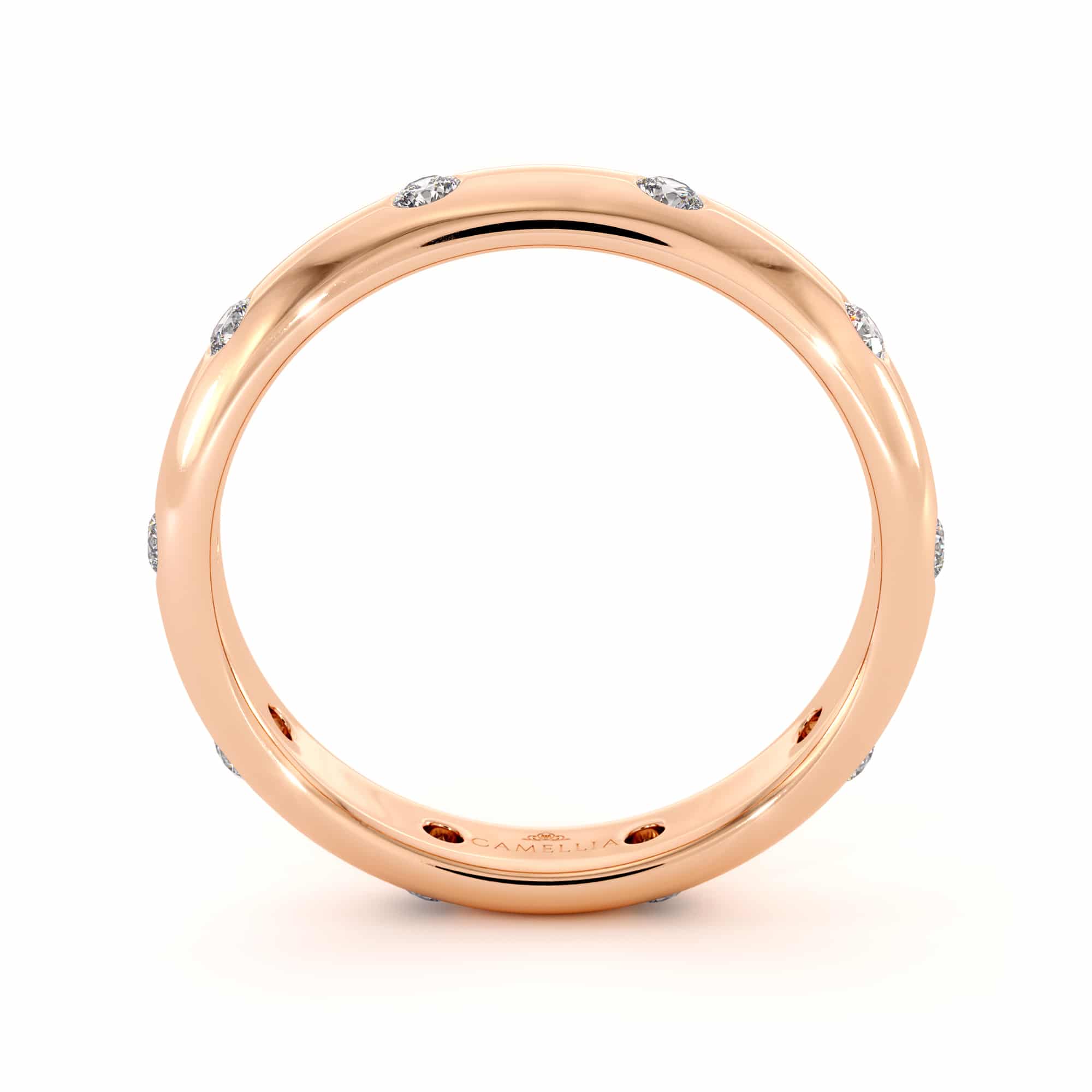 Diamond woman band 14k rose gold (4)
