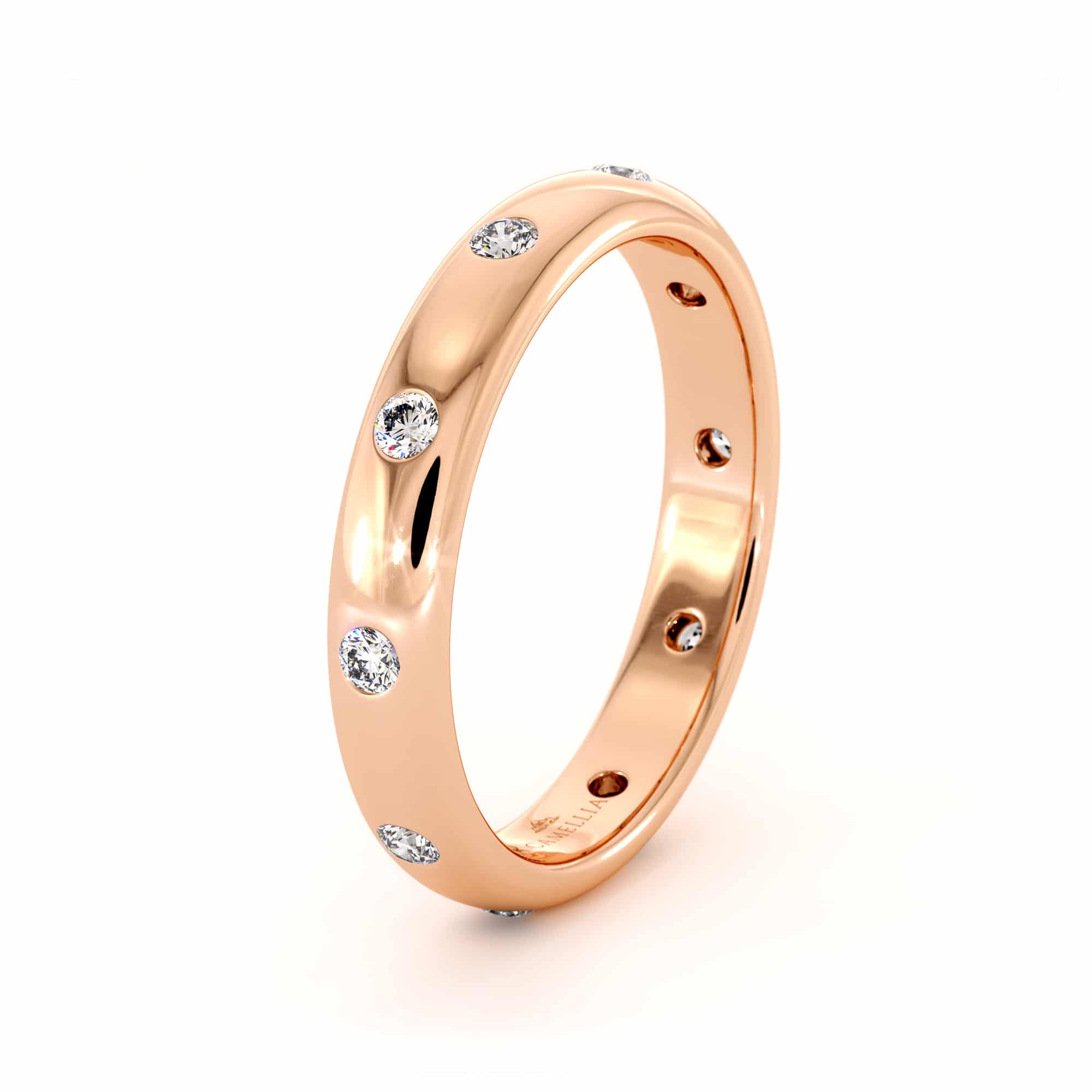 Diamond woman band 14k rose gold (6)