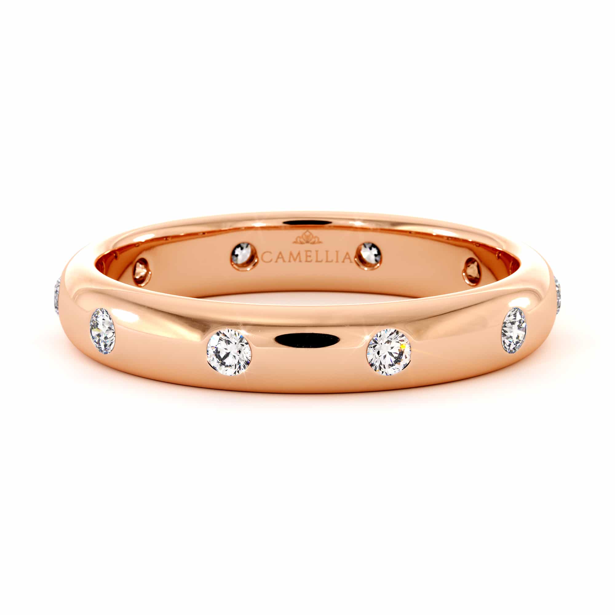 Diamond woman band 14k rose gold (9)