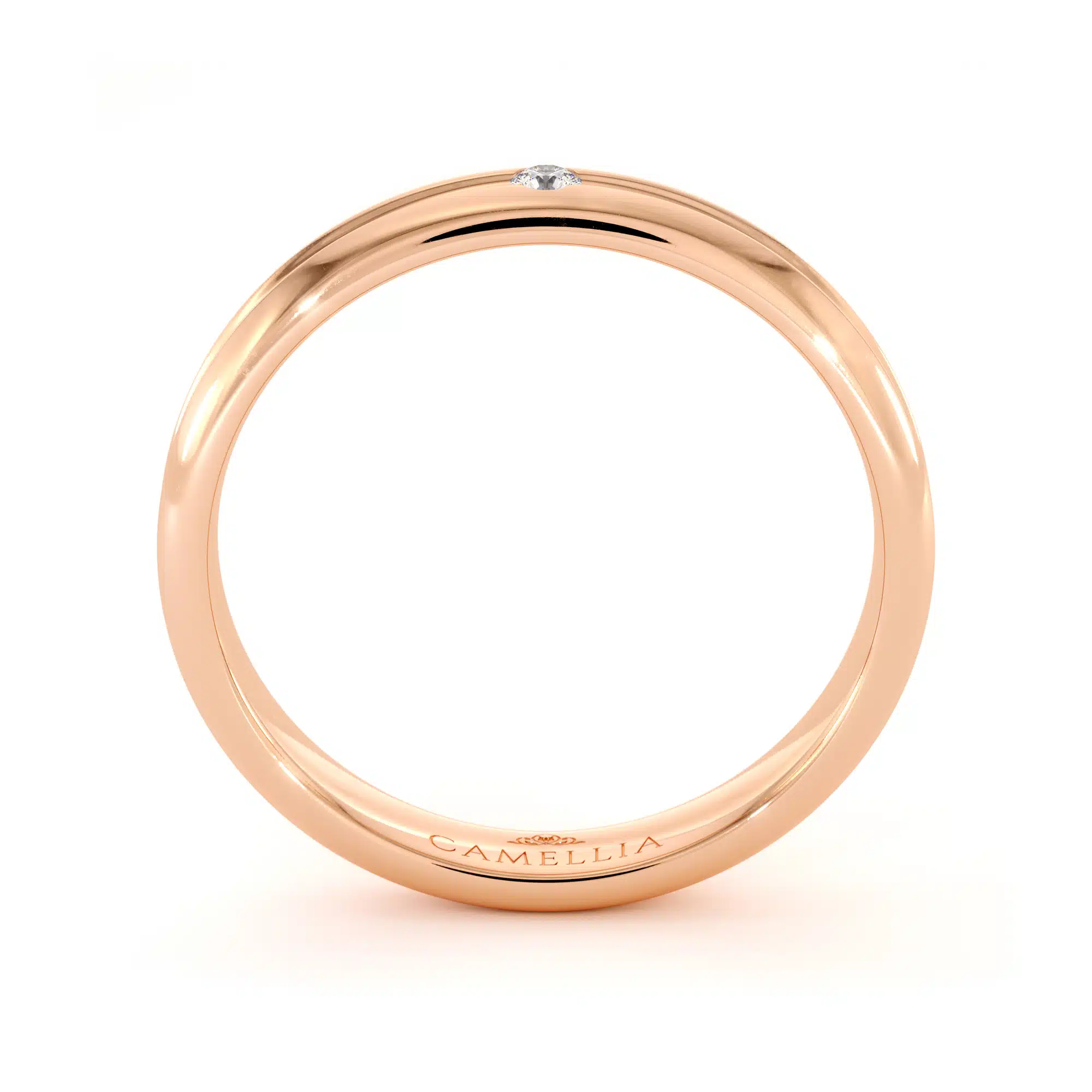 Elegant diamond women band 14k rose gold (6)