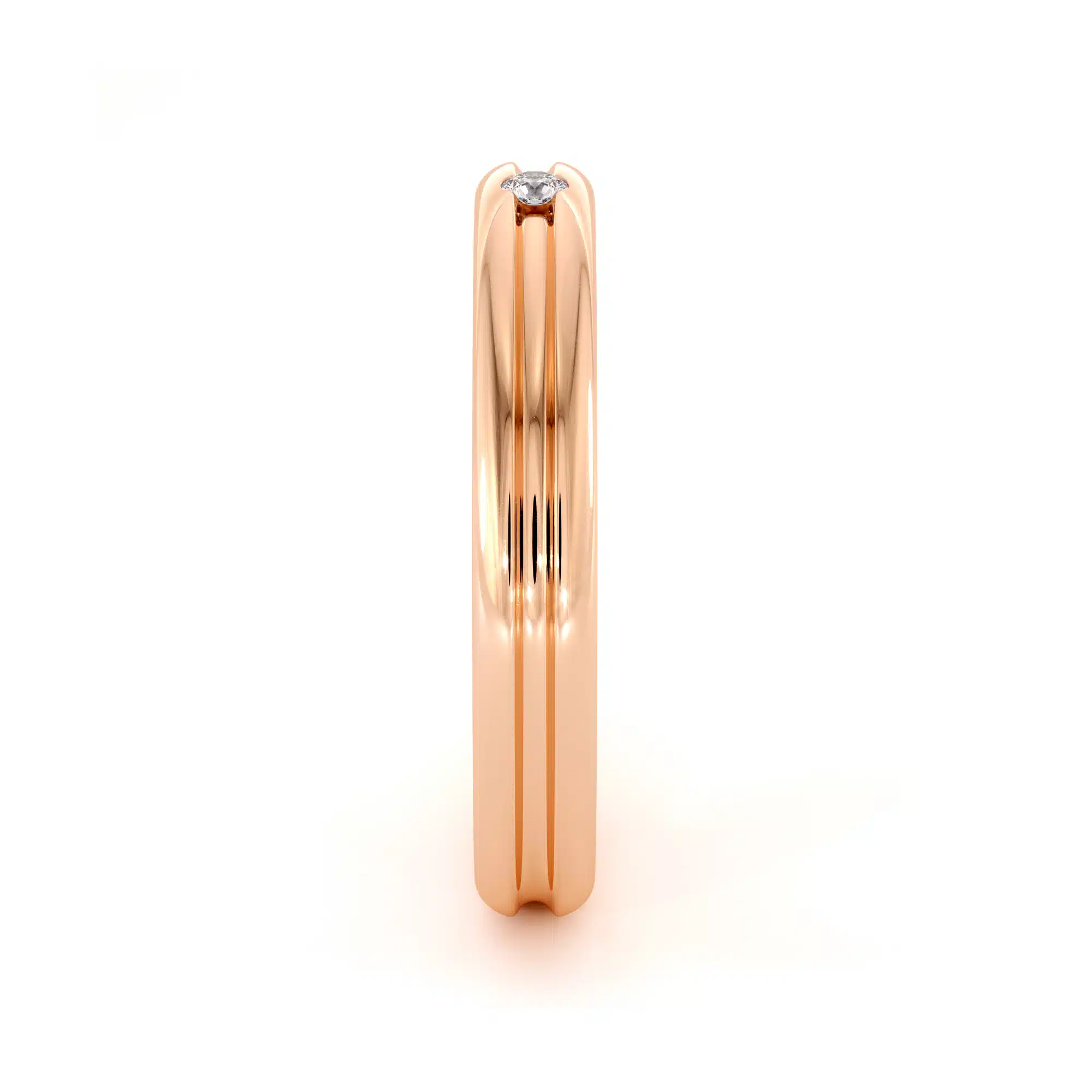 Elegant diamond women band 14k rose gold (7)