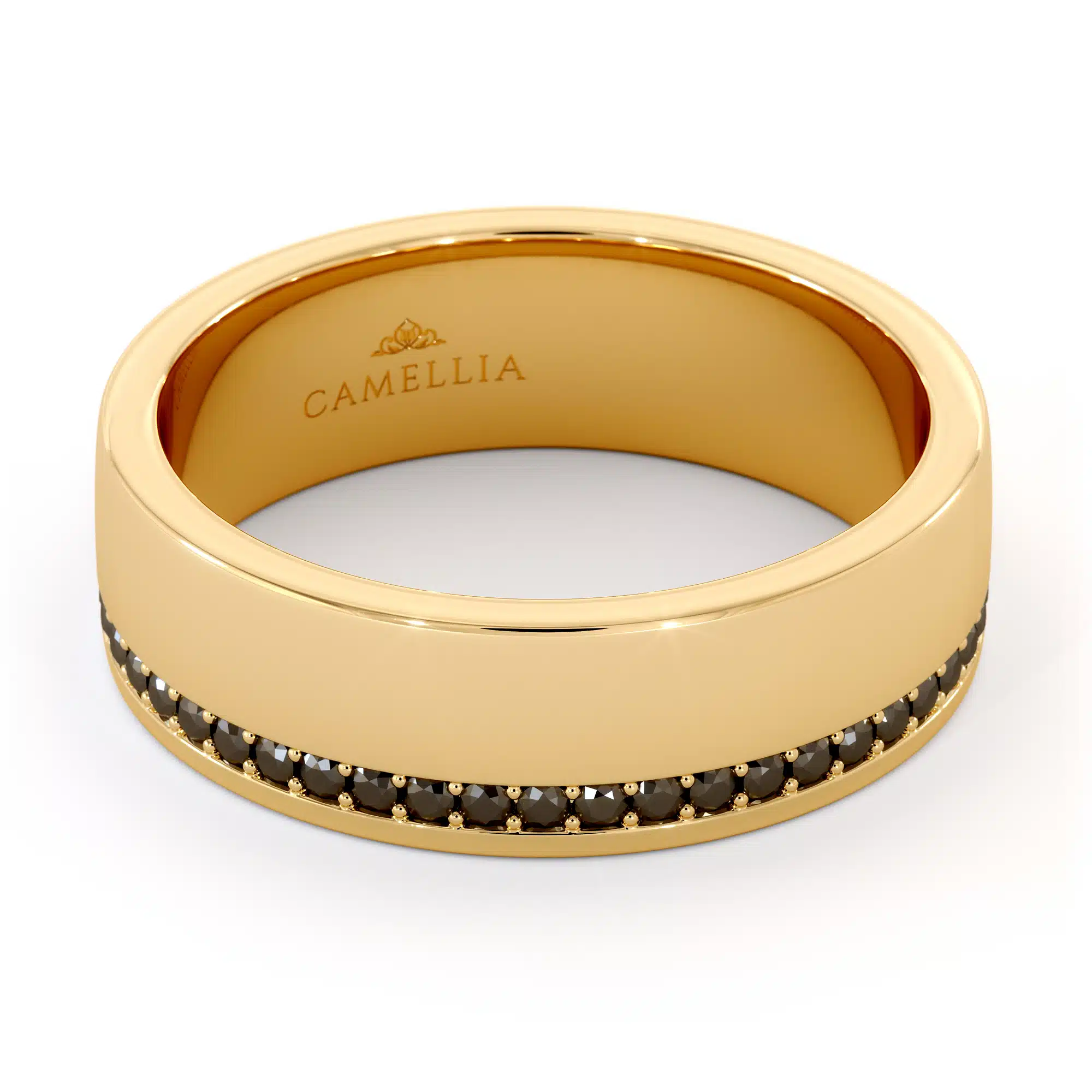 Elegant men 14k gold diamond band (1)