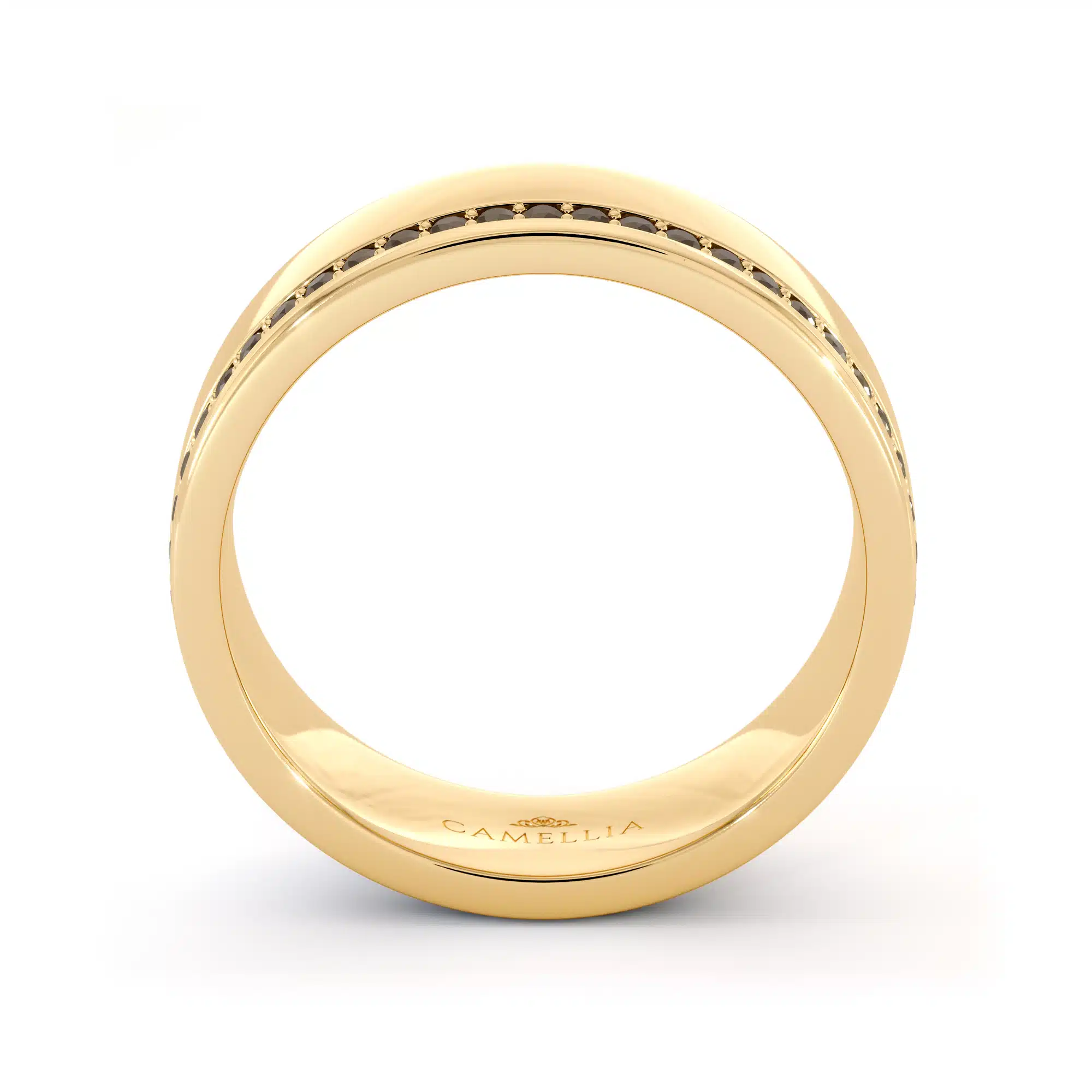 Elegant men 14k gold diamond band (2)