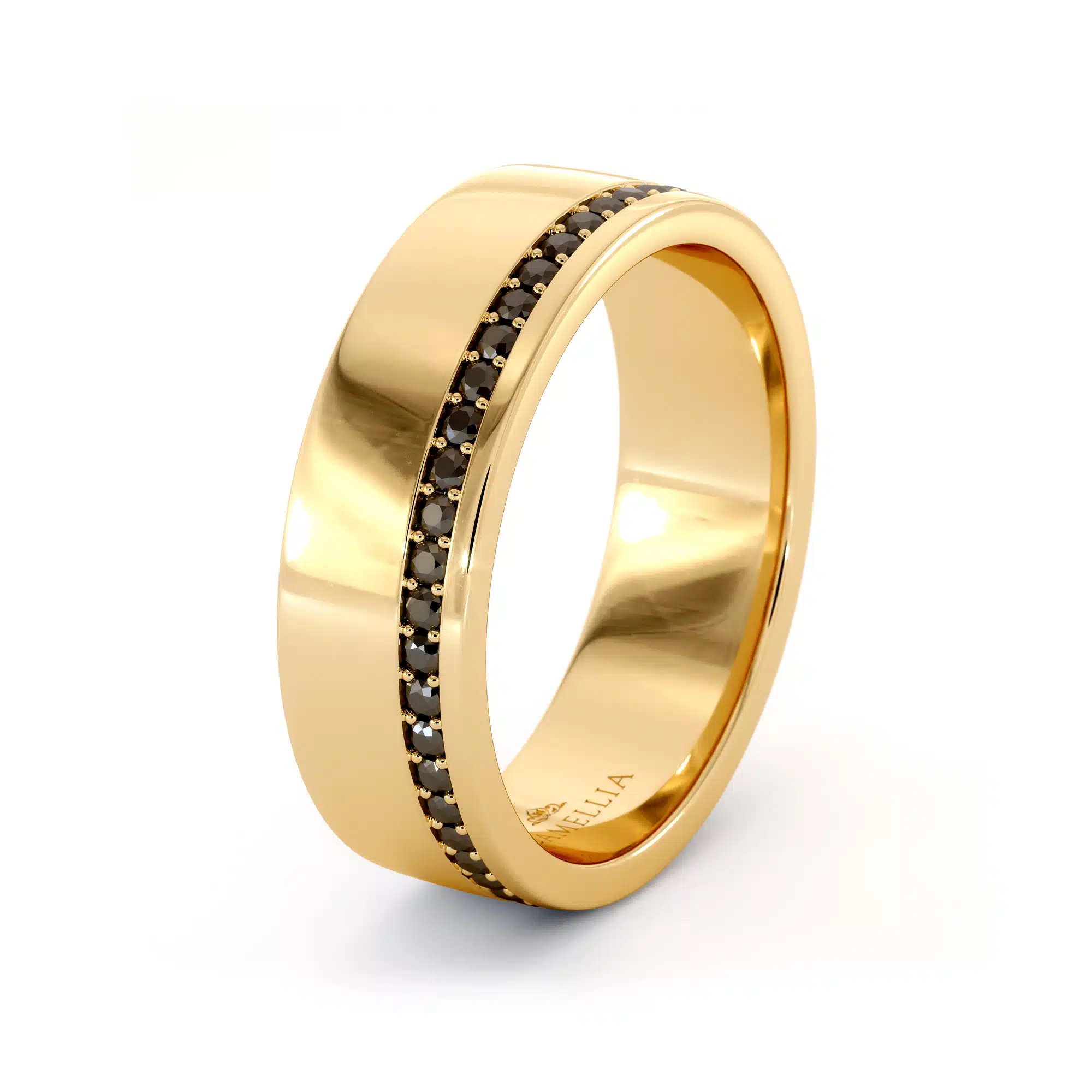 Elegant men 14k gold diamond band (3)