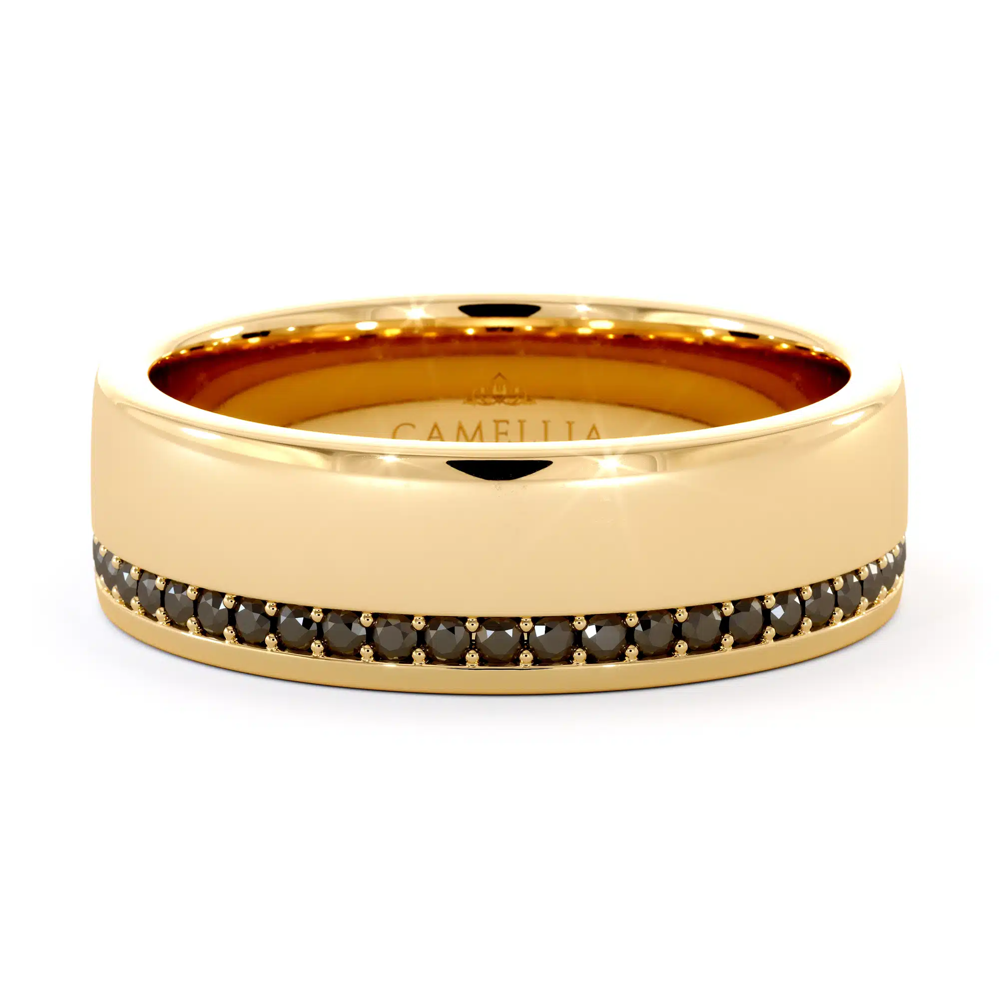 Elegant men 14k gold diamond band (5)