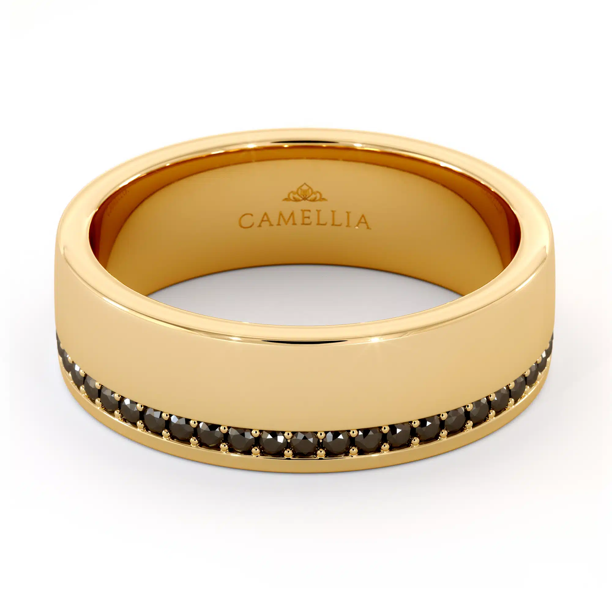 Elegant men 14k gold diamond band (6)