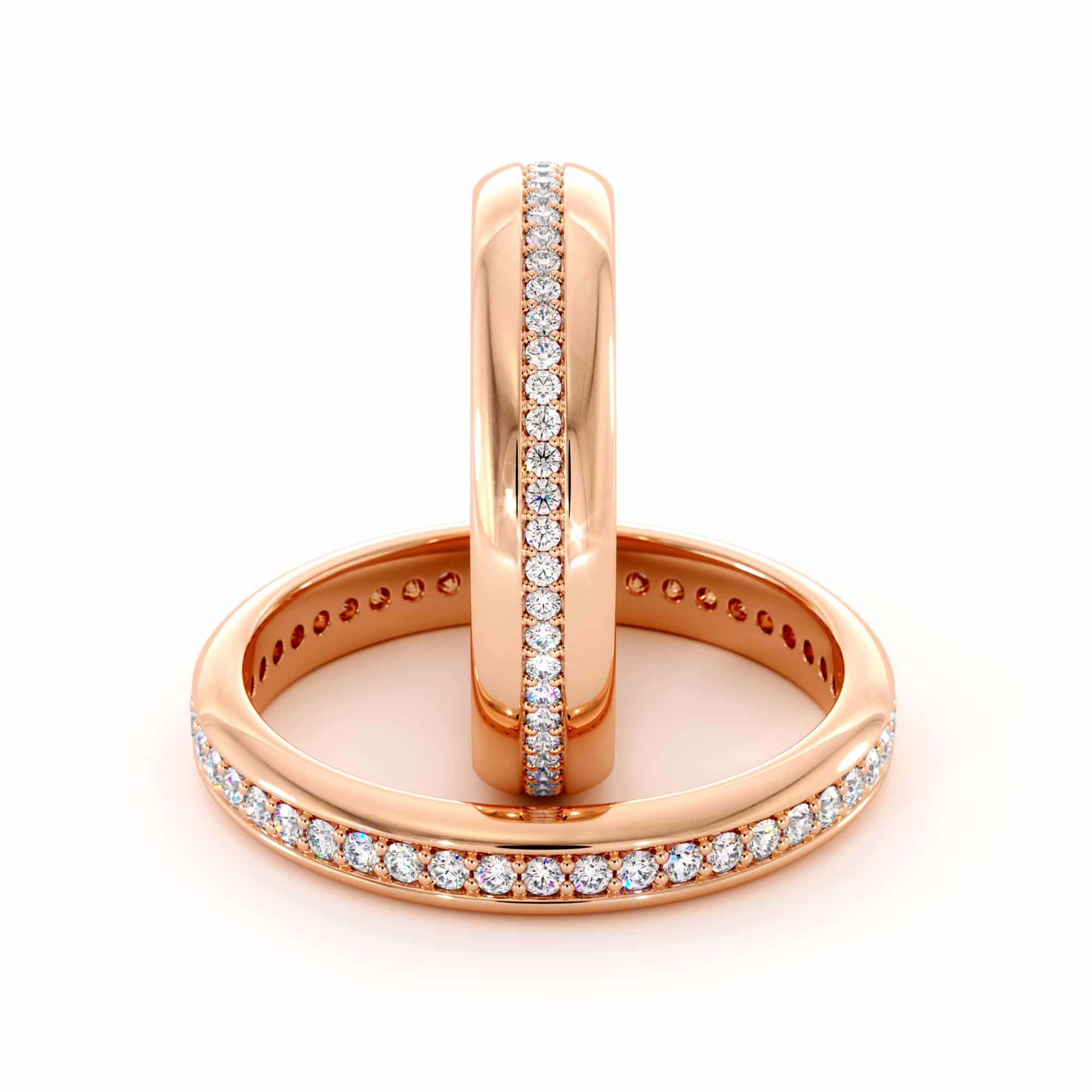 Eternity set bands 14k rose gold (2)