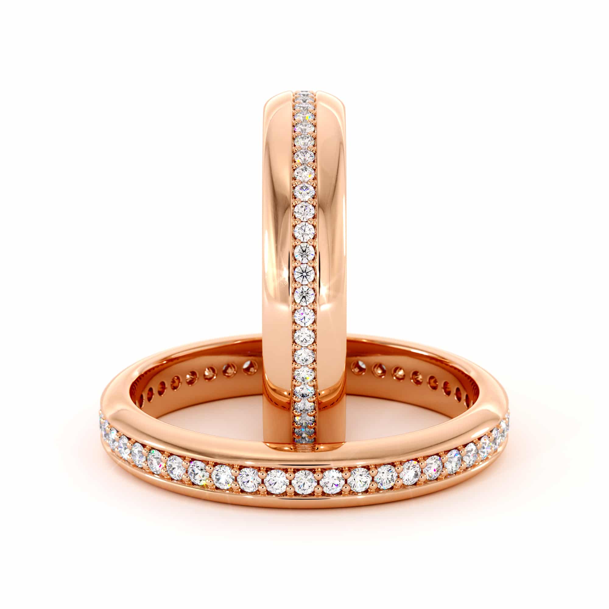 Eternity set bands 14k rose gold (3)