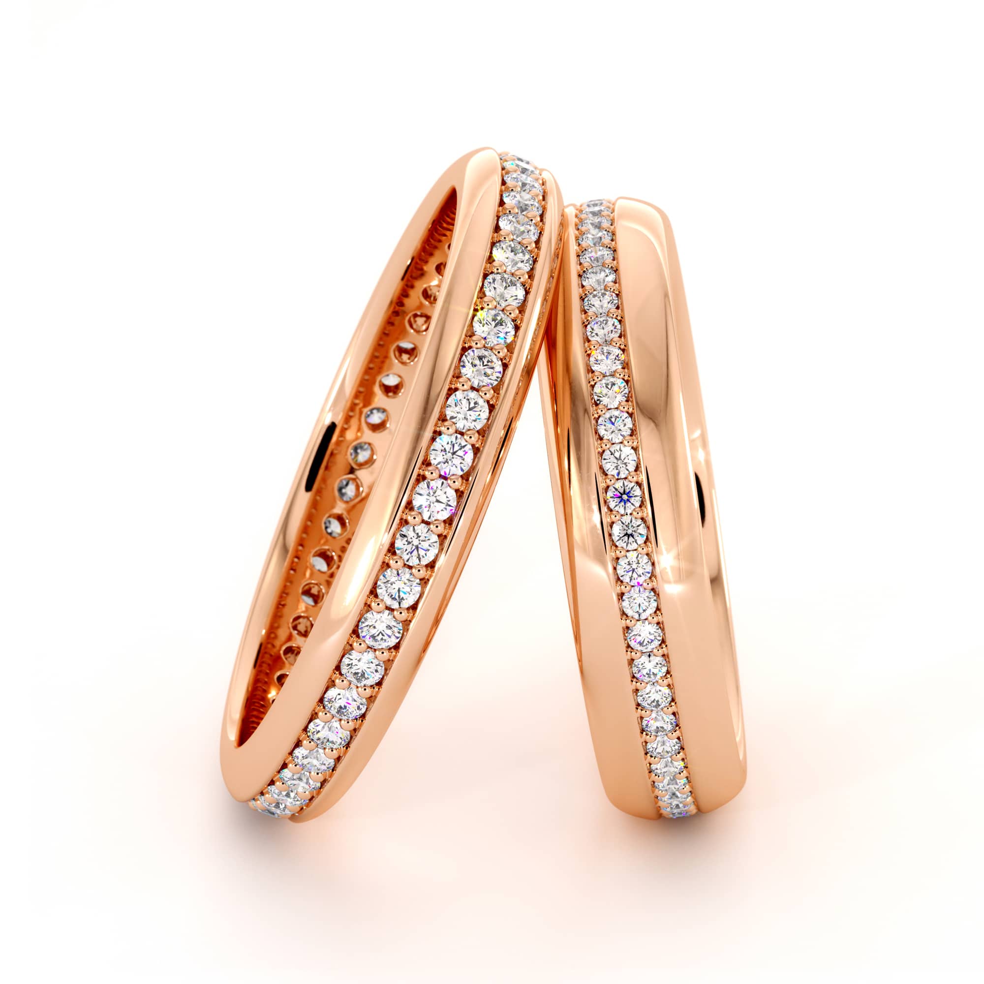 Eternity set bands 14k rose gold (6)