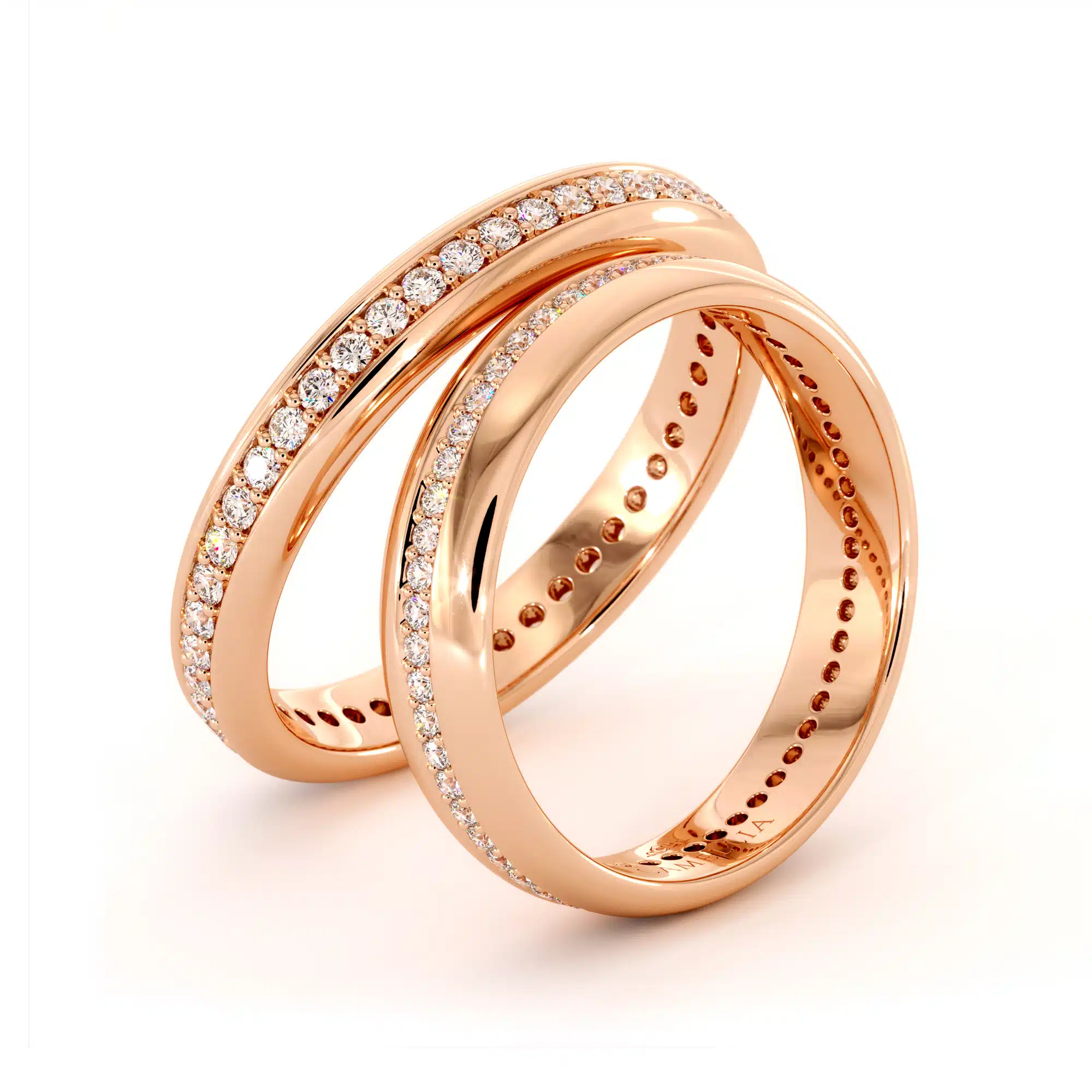 Eternity set bands 14k rose gold (7)