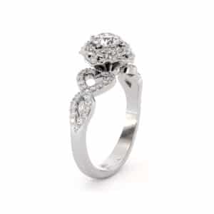 Infinity Heart Diamond Ring With Floral Halo And Lab-Grown Center Stone