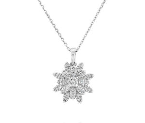 Snowflake Diamonds Necklace 14K Gold Women's Jewelry Necklace