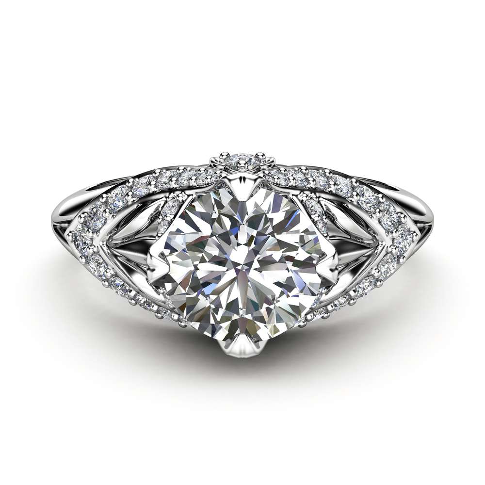 Moissanite Engagement Ring 14K White Gold Ring Edwardian Engagement Ring Gold Moissanite Ring 2 Moissanite Engagement Ring 14K White Gold Ring Edwardian Engagement Ring Gold Moissanite Ring