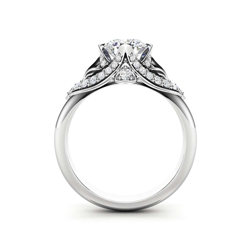 Moissanite Engagement Ring 14K White Gold Ring Edwardian Engagement Ring Gold Moissanite Ring 4 Moissanite Engagement Ring 14K White Gold Ring Edwardian Engagement Ring Gold Moissanite Ring