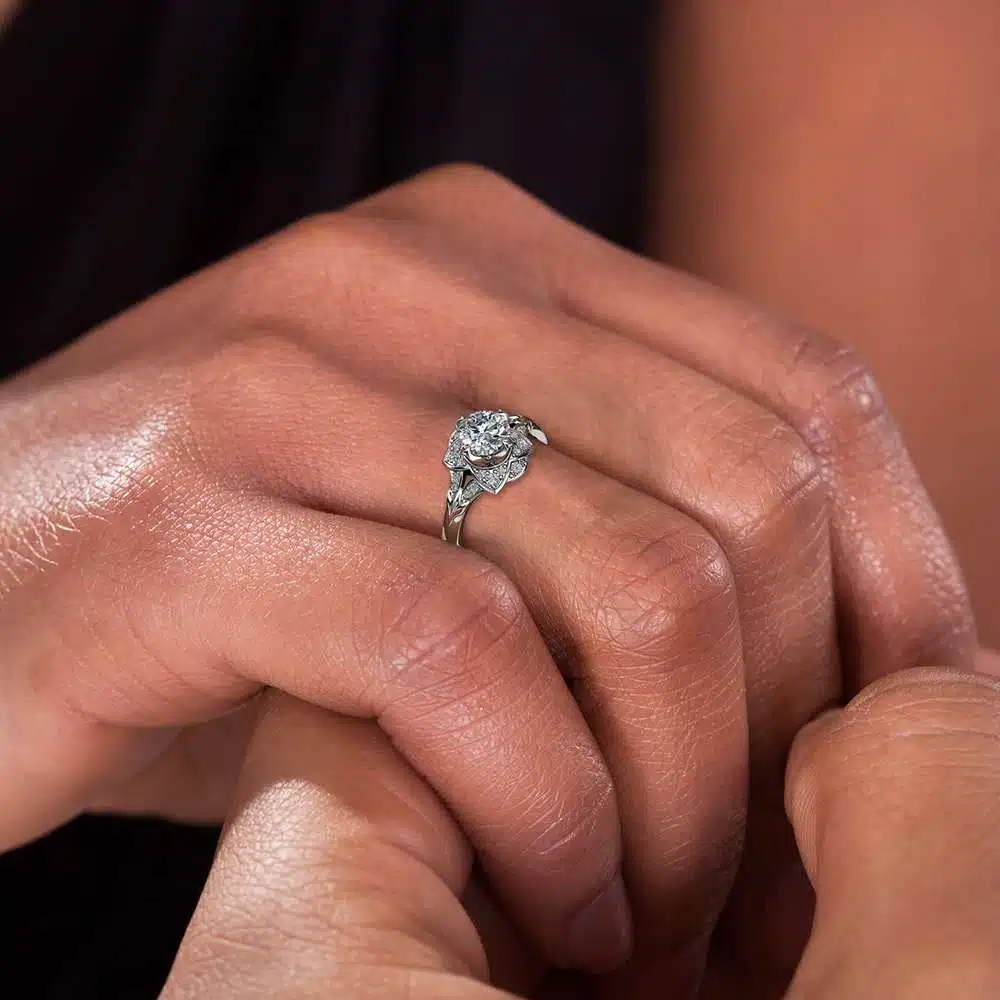 Unique Engagement Ring Moissanite Engagement Ring 14K White Gold Ring 6 Unique Engagement Ring Moissanite Engagement Ring 14K White Gold Ring
