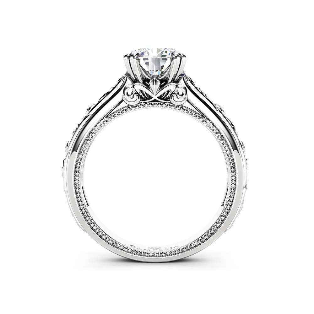 Moissanite Engagement Ring Set 14K White Gold Rings Moissanite Wedding Set Art Deco Bridal Set