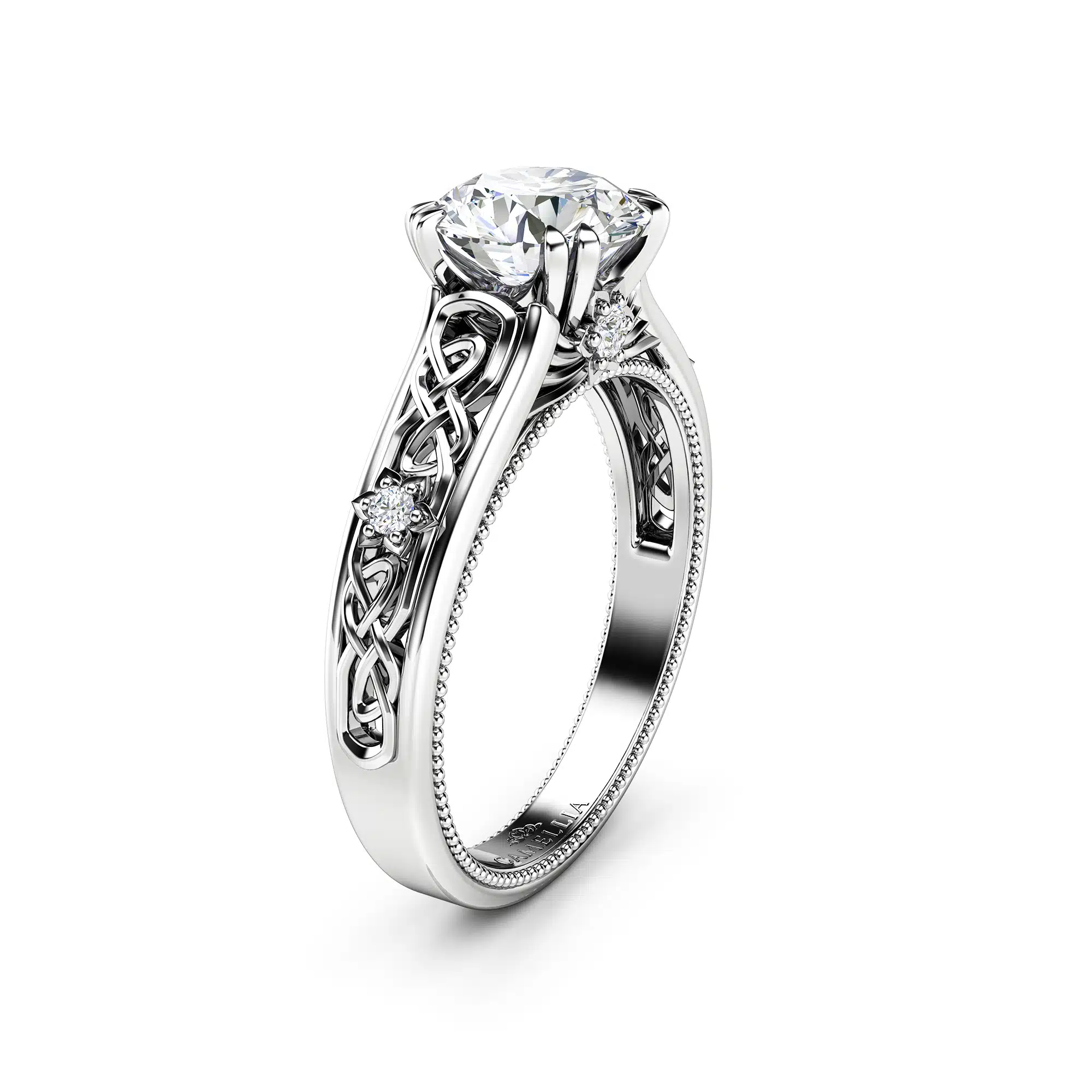 Vintage Moissanite Engagement Ring White Gold Ring Unique Art Deco Engagement Ring 1 Vintage Moissanite Engagement Ring White Gold Ring Unique Art Deco Engagement Ring