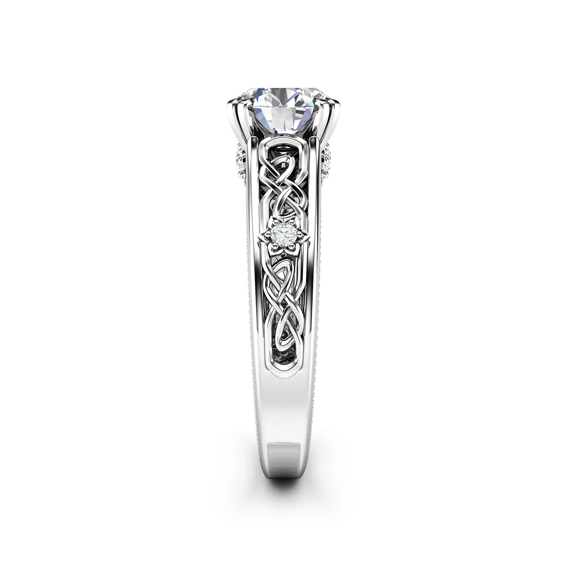 Vintage Moissanite Engagement Ring White Gold Ring Unique Art Deco Engagement Ring 3 Vintage Moissanite Engagement Ring White Gold Ring Unique Art Deco Engagement Ring