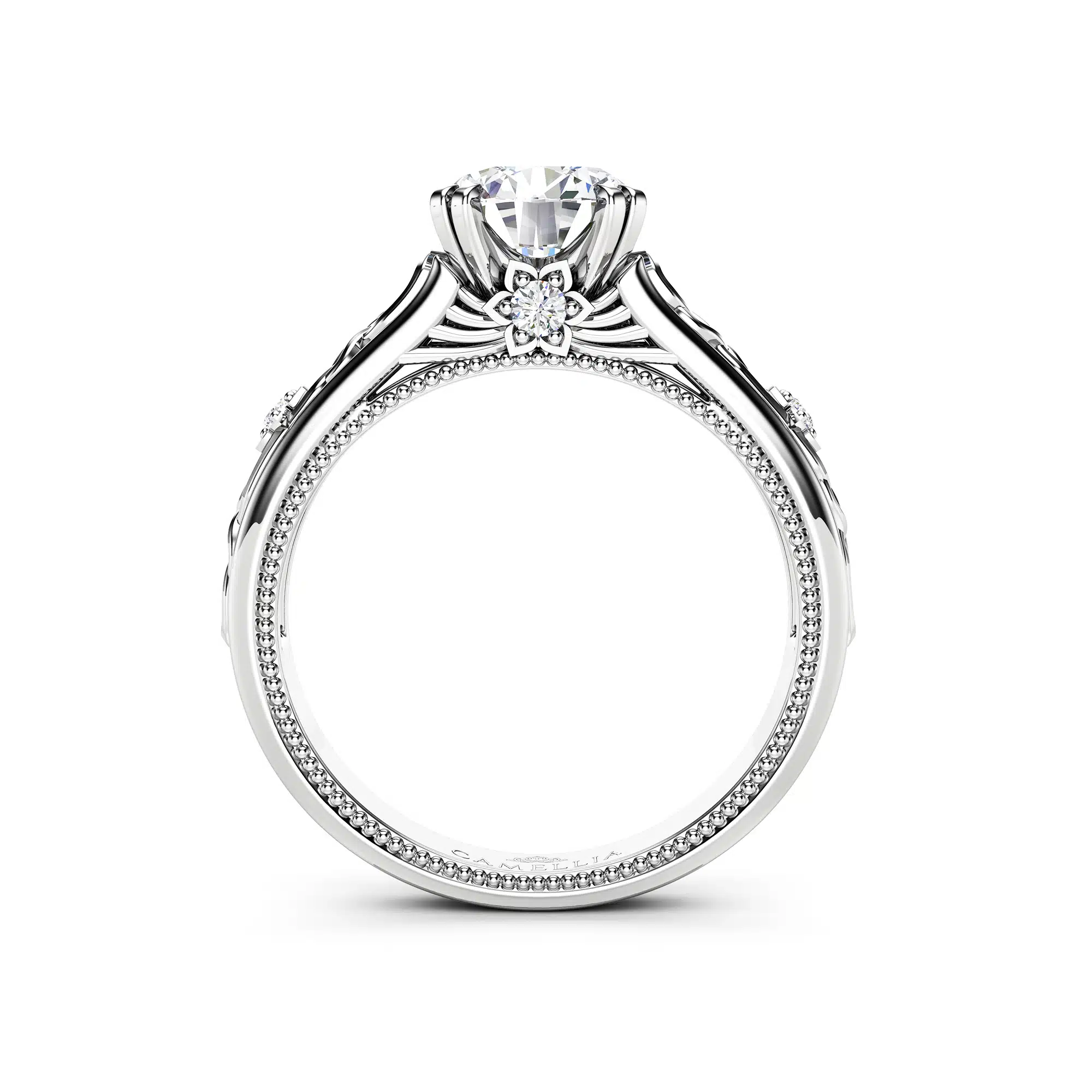 Vintage Moissanite Engagement Ring White Gold Ring Unique Art Deco Engagement Ring 4 Vintage Moissanite Engagement Ring White Gold Ring Unique Art Deco Engagement Ring