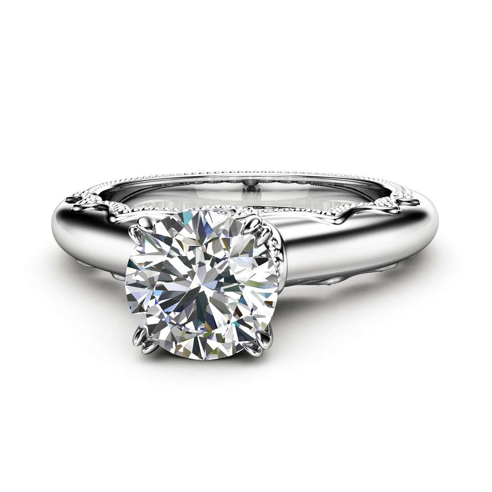 Estate Moissanite Engagement Ring 14K White Gold Estate Ring Unique Moissanite Band Anniversary Gift 3 Estate Moissanite Engagement Ring 14K White Gold Estate Ring Unique Moissanite Band Anniversary Gift